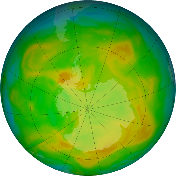 Antarctic ozone map for 02 December 1980